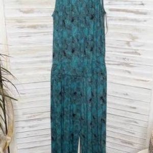 Soft Surroundings Palm Leaf Jumpsuit, Size L